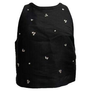 Sandro Storm Crystal-Embellished Halterneck Top in Black Polyester